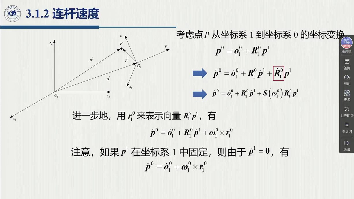 课堂幻灯片 · 00:39:40：点的坐标变换与求导后的三项速度